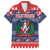 Personalized Dominican Republic Christmas Family Matching Off Shoulder Short Dress and Hawaiian Shirt Dominicana Coat Of Arms Christmas Pattern - Wonder Print Shop