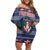 Personalized Dominican Republic Christmas Family Matching Off Shoulder Short Dress and Hawaiian Shirt Dominicana Coat Of Arms Christmas Pattern - Wonder Print Shop
