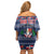 Personalized Dominican Republic Christmas Family Matching Off Shoulder Short Dress and Hawaiian Shirt Dominicana Coat Of Arms Christmas Pattern - Wonder Print Shop