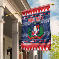 Personalized Dominican Republic Christmas Garden Flag Dominicana Coat Of Arms Christmas Pattern - Wonder Print Shop