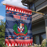 Personalized Dominican Republic Christmas Garden Flag Dominicana Coat Of Arms Christmas Pattern - Wonder Print Shop