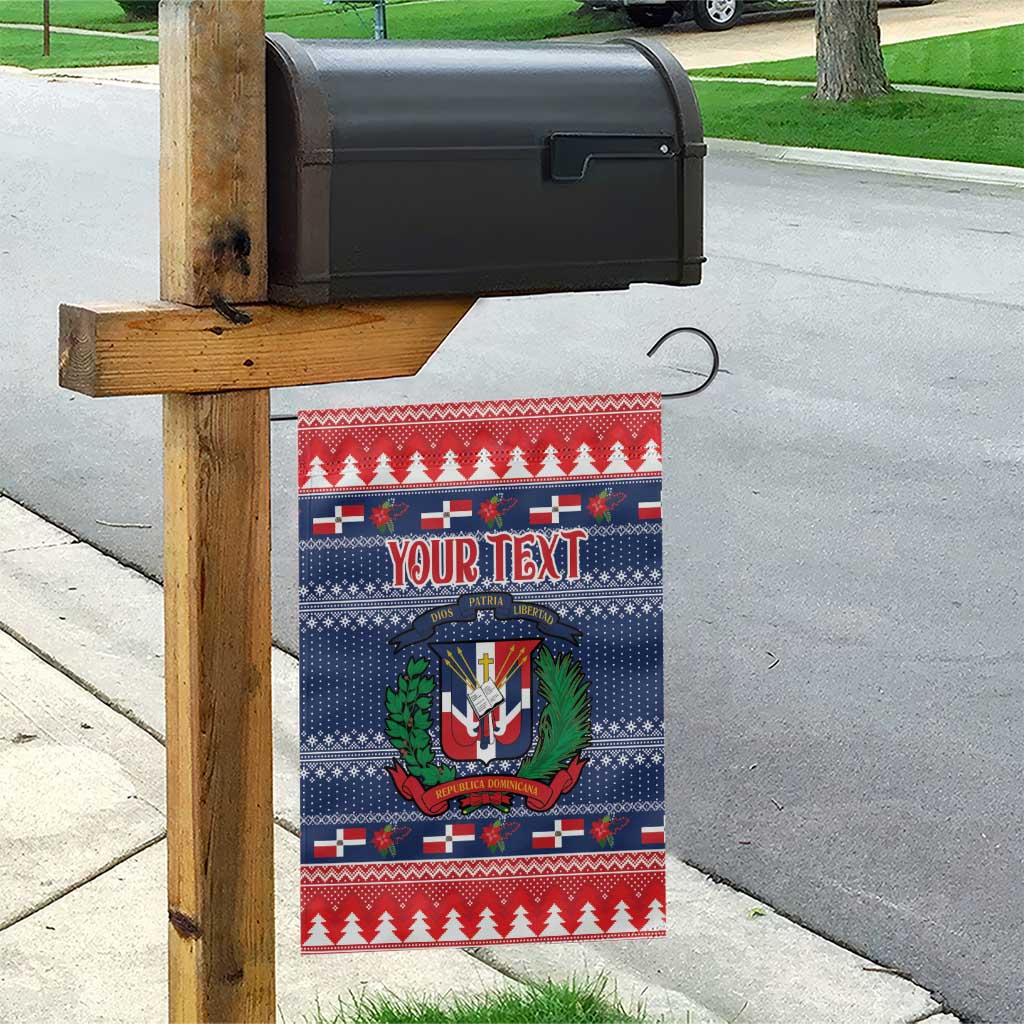 Personalized Dominican Republic Christmas Garden Flag Dominicana Coat Of Arms Christmas Pattern - Wonder Print Shop