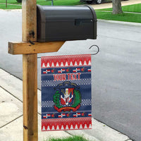 Personalized Dominican Republic Christmas Garden Flag Dominicana Coat Of Arms Christmas Pattern - Wonder Print Shop