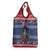 Personalized Dominican Republic Christmas Grocery Bag Dominicana Coat Of Arms Christmas Pattern