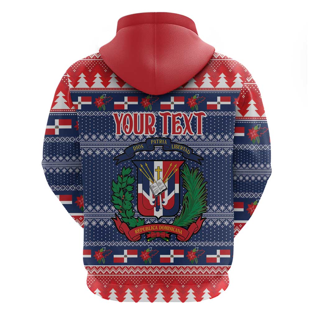 Personalized Dominican Republic Christmas Hoodie Dominicana Coat Of Arms Christmas Pattern - Wonder Print Shop