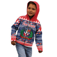 Personalized Dominican Republic Christmas Kid Hoodie Dominicana Coat Of Arms Christmas Pattern - Wonder Print Shop