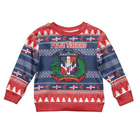 Personalized Dominican Republic Christmas Kid Ugly Christmas Sweater Dominicana Coat Of Arms Christmas Pattern - Wonder Print Shop