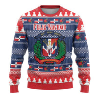 Personalized Dominican Republic Christmas Ugly Christmas Sweater Dominicana Coat Of Arms Christmas Pattern - Wonder Print Shop
