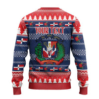Personalized Dominican Republic Christmas Ugly Christmas Sweater Dominicana Coat Of Arms Christmas Pattern - Wonder Print Shop