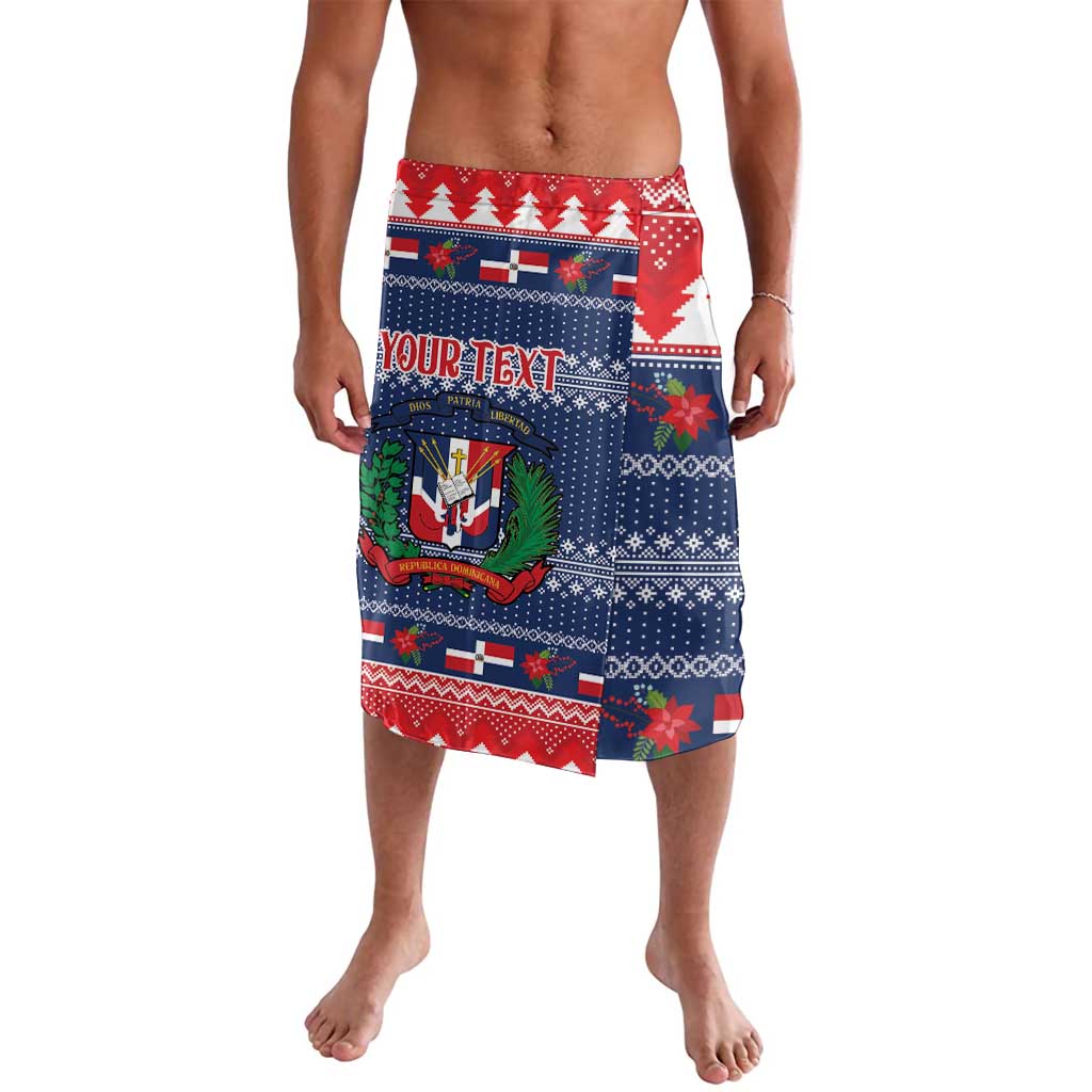 Personalized Dominican Republic Christmas Lavalava Dominicana Coat Of Arms Christmas Pattern - Wonder Print Shop