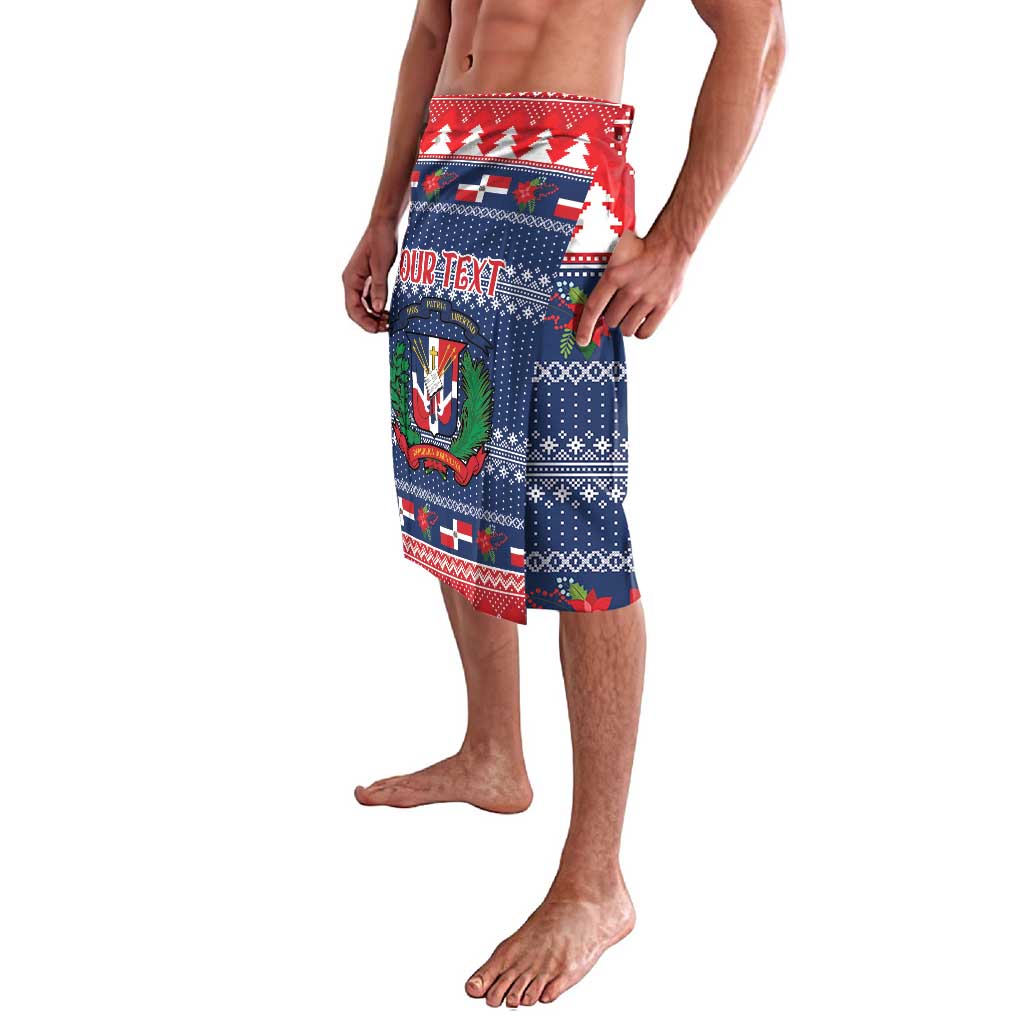 Personalized Dominican Republic Christmas Lavalava Dominicana Coat Of Arms Christmas Pattern - Wonder Print Shop
