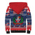 Personalized Dominican Republic Christmas Sherpa Hoodie Dominicana Coat Of Arms Christmas Pattern - Wonder Print Shop