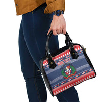Personalized Dominican Republic Christmas Shoulder Handbag Dominicana Coat Of Arms Christmas Pattern