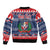 Personalized Dominican Republic Christmas Sleeve Zip Bomber Jacket Dominicana Coat Of Arms Christmas Pattern - Wonder Print Shop