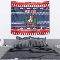 Personalized Dominican Republic Christmas Tapestry Dominicana Coat Of Arms Christmas Pattern - Wonder Print Shop
