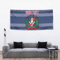 Personalized Dominican Republic Christmas Tapestry Dominicana Coat Of Arms Christmas Pattern - Wonder Print Shop