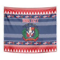 Personalized Dominican Republic Christmas Tapestry Dominicana Coat Of Arms Christmas Pattern - Wonder Print Shop