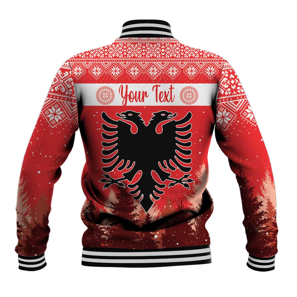 Personalized Albania Christmas Baseball Jacket The Double-headed Eagle Christmas Pattern - Wonder Print Shop