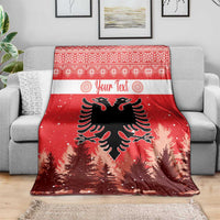 Personalized Albania Christmas Blanket The Double-headed Eagle Christmas Pattern