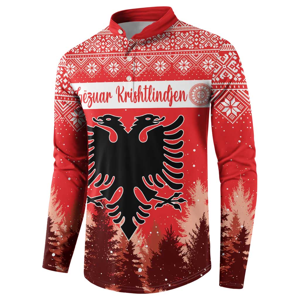 Personalized Albania Christmas Button Sweatshirt The Double-headed Eagle Christmas Pattern - Wonder Print Shop
