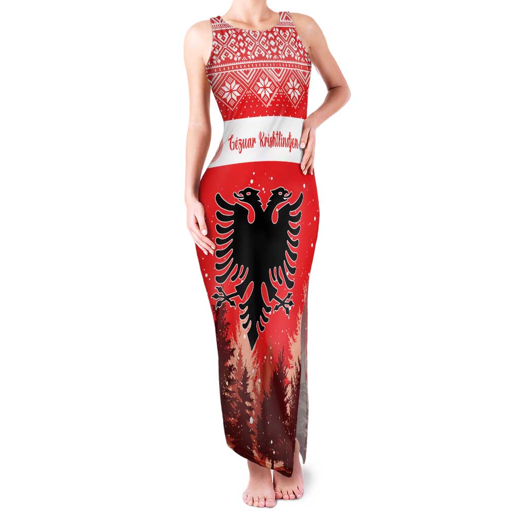 Personalized Albania Christmas Family Matching Tank Maxi Dress and Hawaiian Shirt The Double-headed Eagle Christmas Pattern - Wonder Print Shop