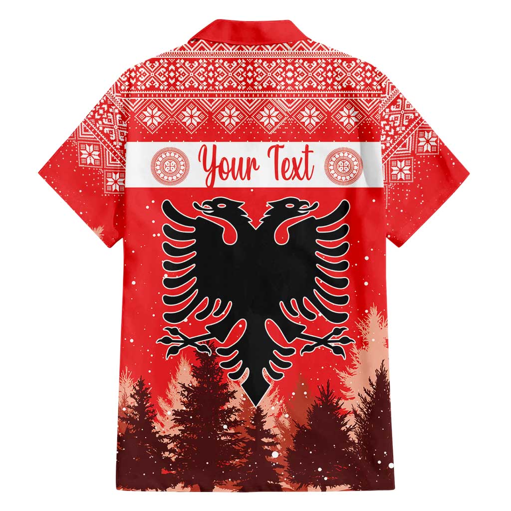 Personalized Albania Christmas Hawaiian Shirt The Double-headed Eagle Christmas Pattern - Wonder Print Shop