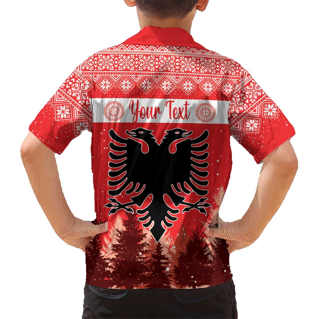 Personalized Albania Christmas Hawaiian Shirt The Double-headed Eagle Christmas Pattern - Wonder Print Shop