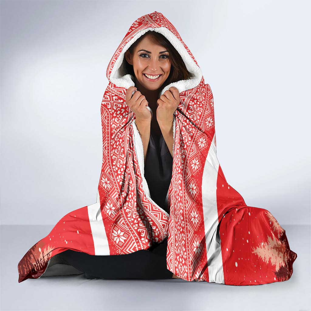 Personalized Albania Christmas Hooded Blanket The Double-headed Eagle Christmas Pattern