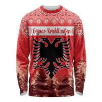 Personalized Albania Christmas Long Sleeve Shirt The Double-headed Eagle Christmas Pattern - Wonder Print Shop