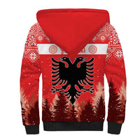 Personalized Albania Christmas Sherpa Hoodie The Double-headed Eagle Christmas Pattern - Wonder Print Shop
