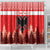 Personalized Albania Christmas Shower Curtain The Double-headed Eagle Christmas Pattern
