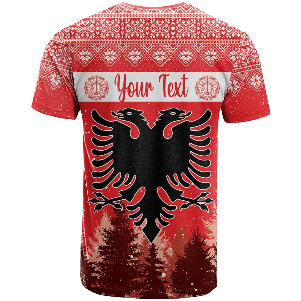 Personalized Albania Christmas T Shirt The Double-headed Eagle Christmas Pattern - Wonder Print Shop