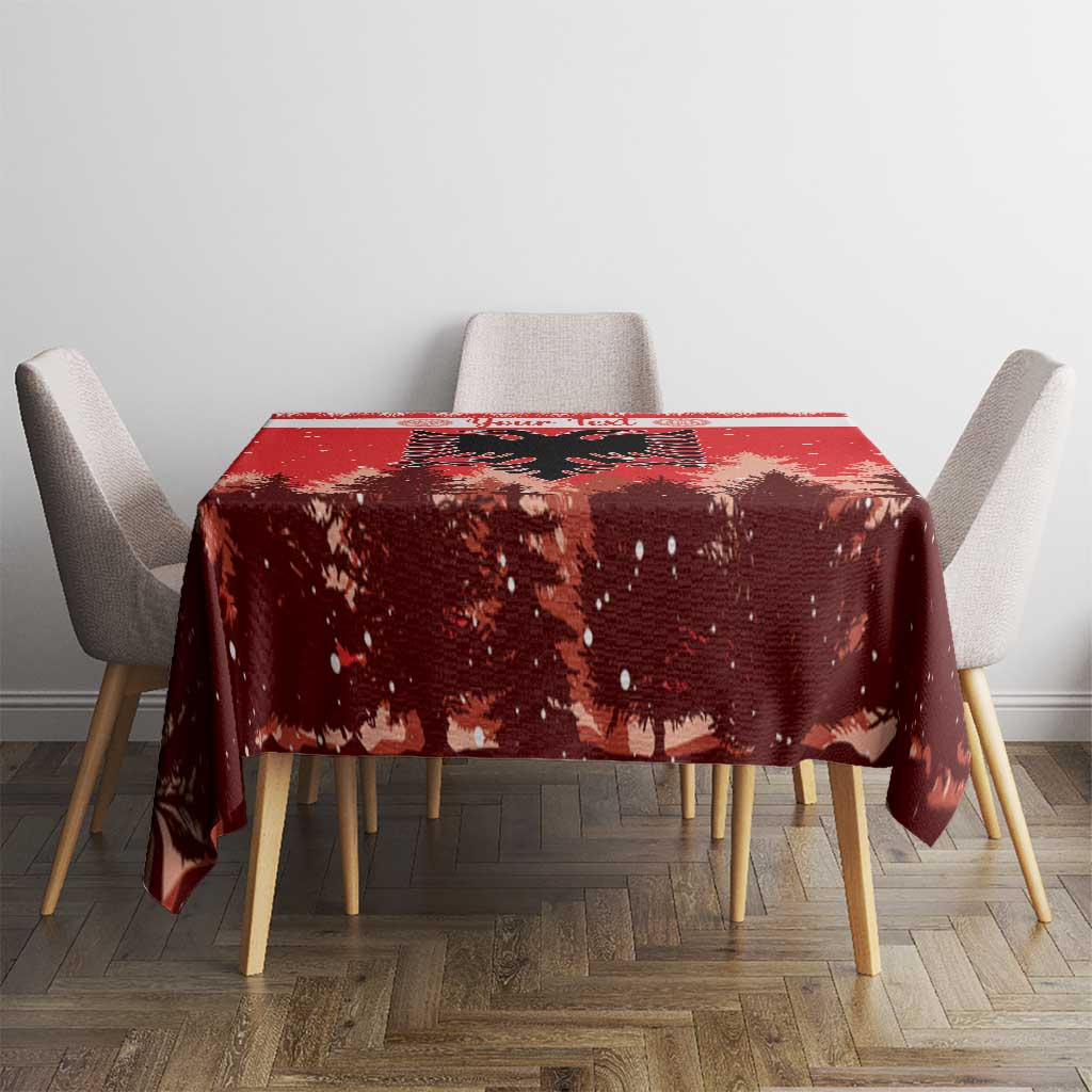 Personalized Albania Christmas Tablecloth The Double-headed Eagle Christmas Pattern - Wonder Print Shop