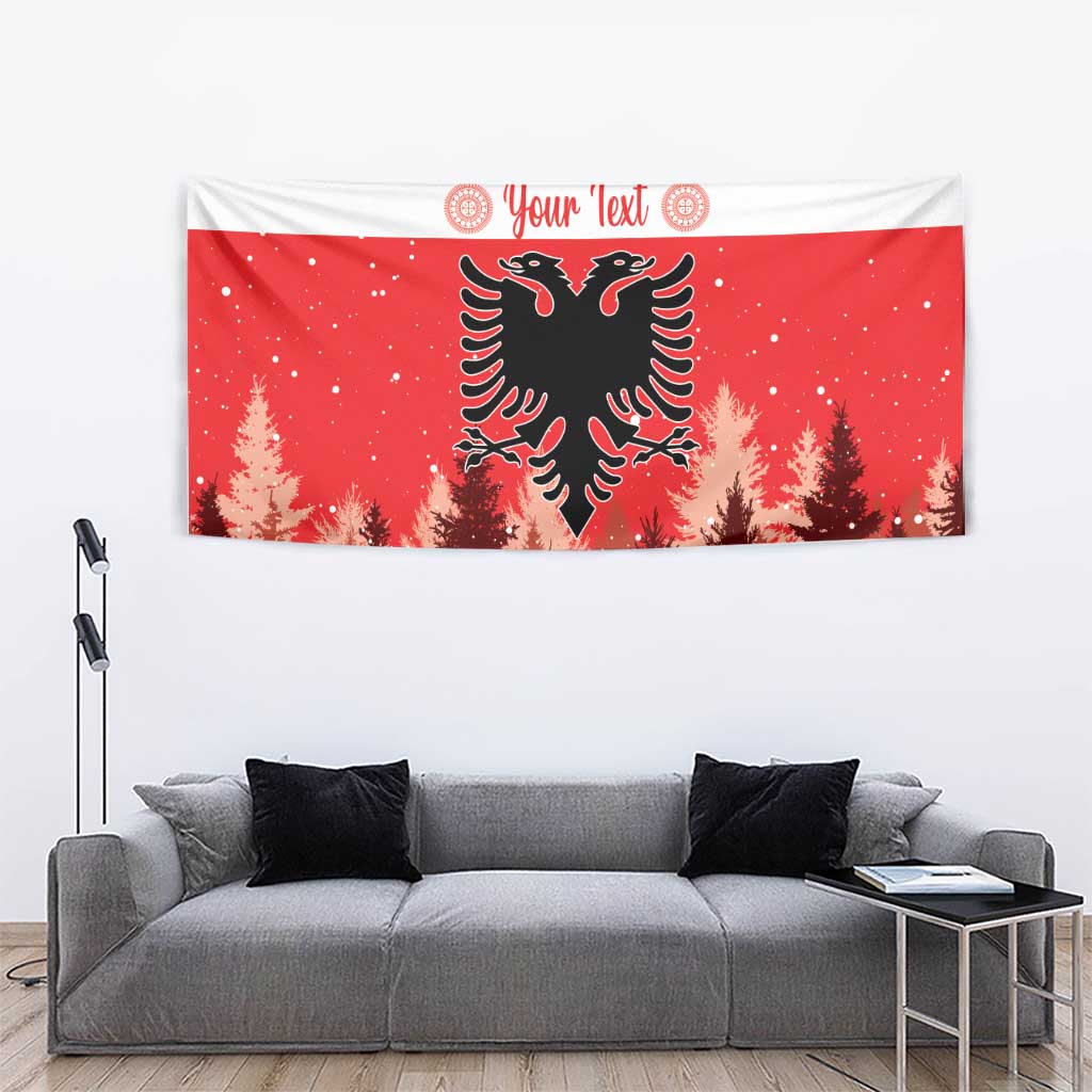 Personalized Albania Christmas Tapestry The Double-headed Eagle Christmas Pattern - Wonder Print Shop