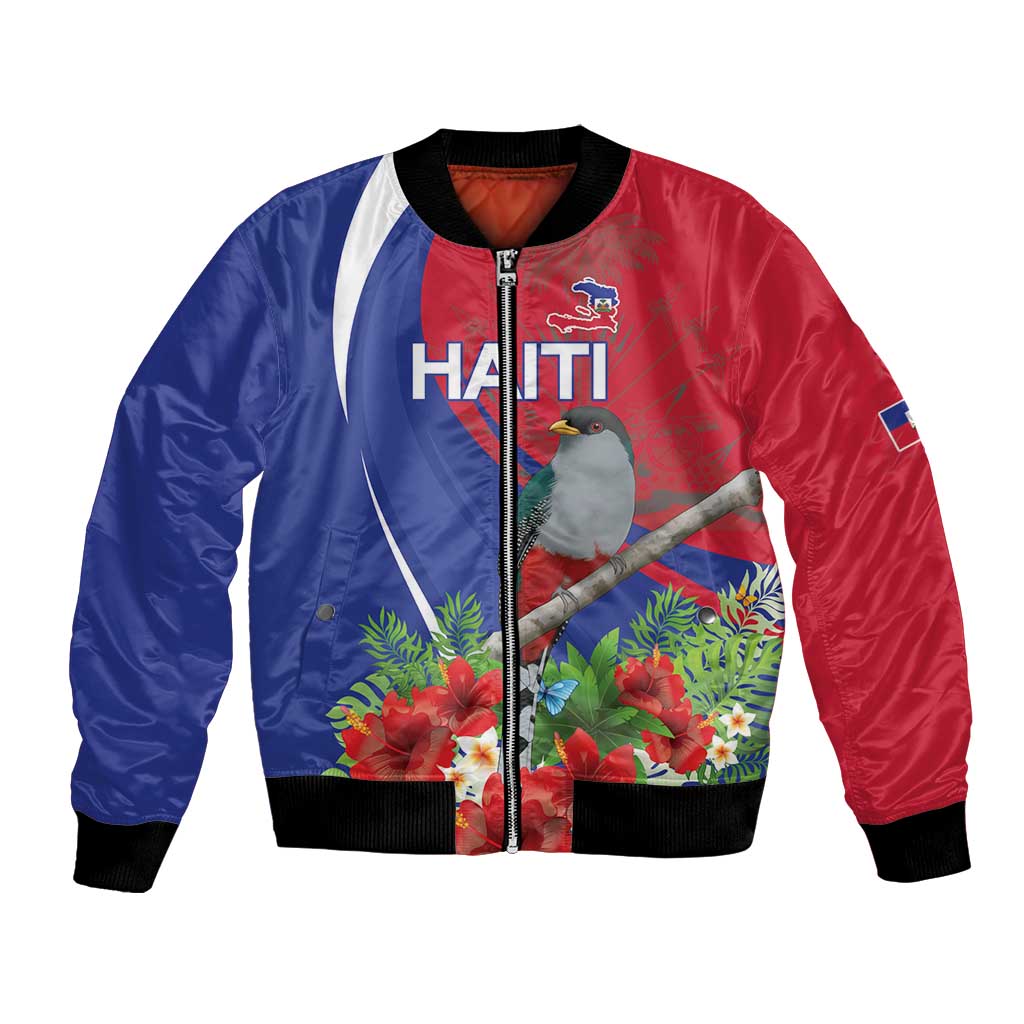 Personalized Hispaniolan Trogon Haiti Bomber Jacket Sporty Style - Wonder Print Shop