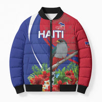 Personalized Hispaniolan Trogon Haiti Bomber Puffer Jacket Sporty Style - Wonder Print Shop