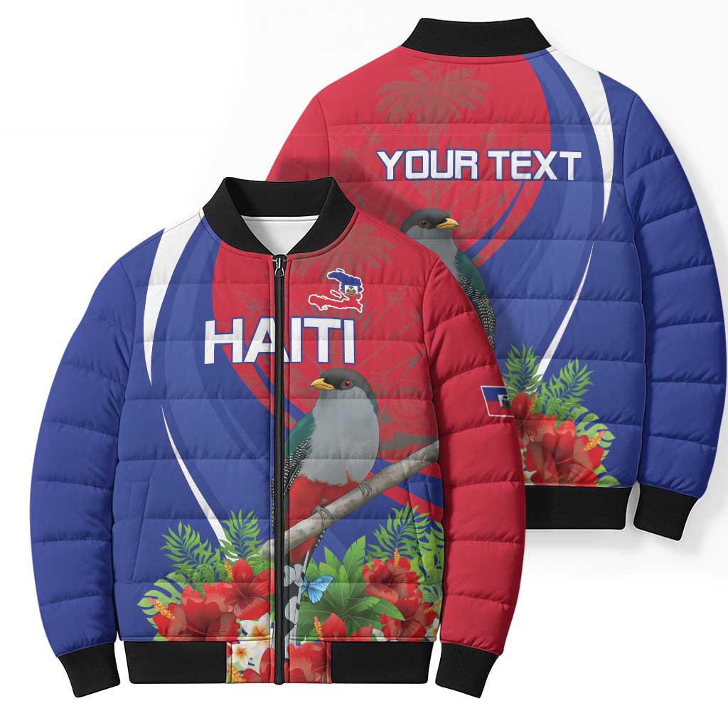 Personalized Hispaniolan Trogon Haiti Bomber Puffer Jacket Sporty Style - Wonder Print Shop