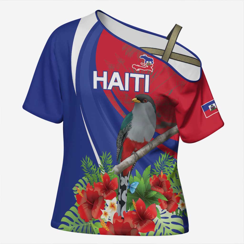 Personalized Hispaniolan Trogon Haiti Cross Shoulder Shirt Sporty Style - Wonder Print Shop