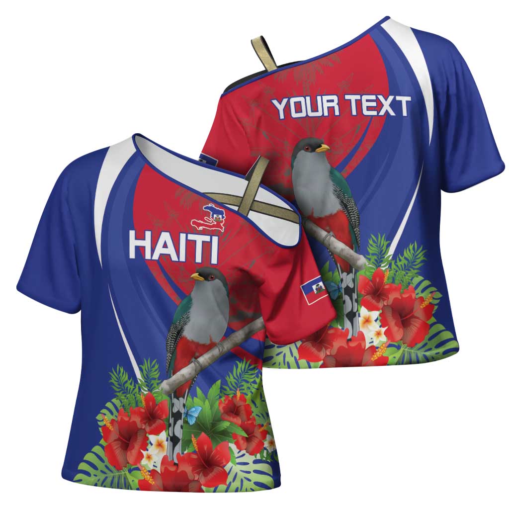 Personalized Hispaniolan Trogon Haiti Cross Shoulder Shirt Sporty Style - Wonder Print Shop