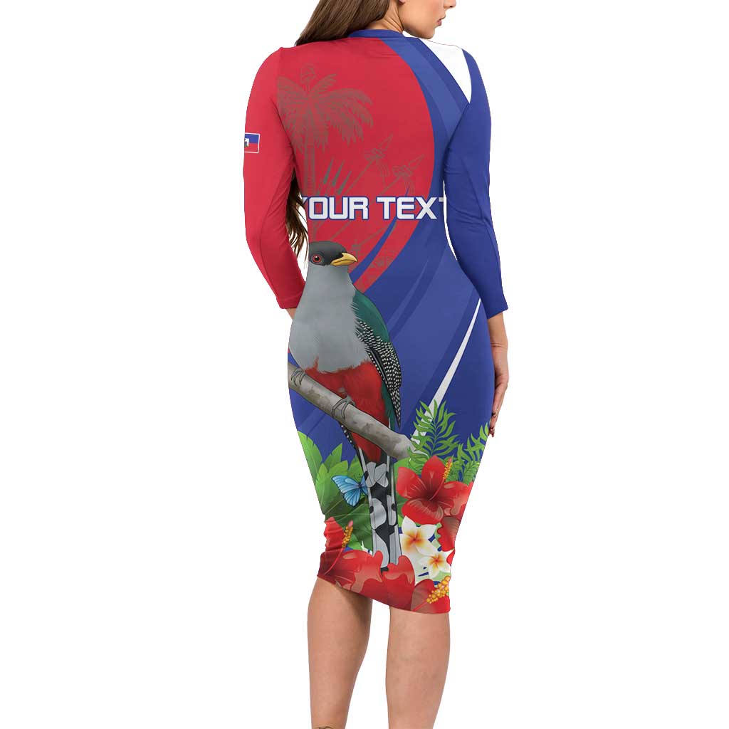 Personalized Hispaniolan Trogon Haiti Family Matching Long Sleeve Bodycon Dress and Hawaiian Shirt Sporty Style - Wonder Print Shop