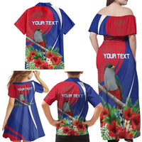 Personalized Hispaniolan Trogon Haiti Family Matching Off Shoulder Maxi Dress and Hawaiian Shirt Sporty Style - Wonder Print Shop