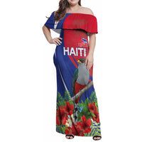 Personalized Hispaniolan Trogon Haiti Family Matching Off Shoulder Maxi Dress and Hawaiian Shirt Sporty Style - Wonder Print Shop