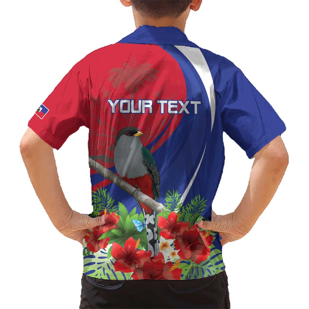 Personalized Hispaniolan Trogon Haiti Family Matching Short Sleeve Bodycon Dress and Hawaiian Shirt Sporty Style - Wonder Print Shop
