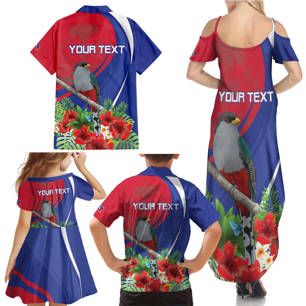 Personalized Hispaniolan Trogon Haiti Family Matching Summer Maxi Dress and Hawaiian Shirt Sporty Style - Wonder Print Shop