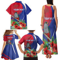 Personalized Hispaniolan Trogon Haiti Family Matching Tank Maxi Dress and Hawaiian Shirt Sporty Style - Wonder Print Shop