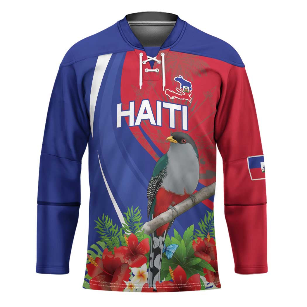 Personalized Hispaniolan Trogon Haiti Hockey Jersey Sporty Style - Wonder Print Shop