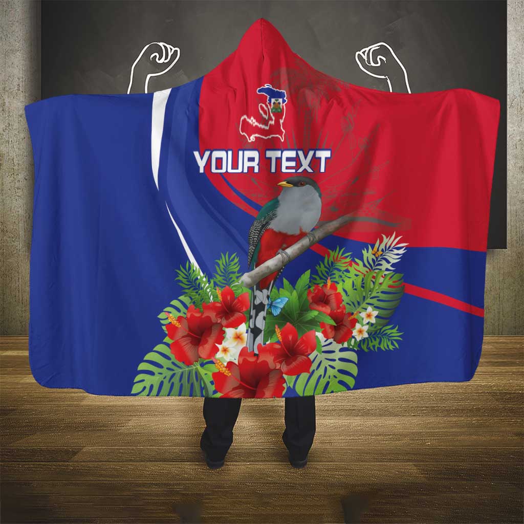 Personalized Hispaniolan Trogon Haiti Hooded Blanket Sporty Style - Wonder Print Shop