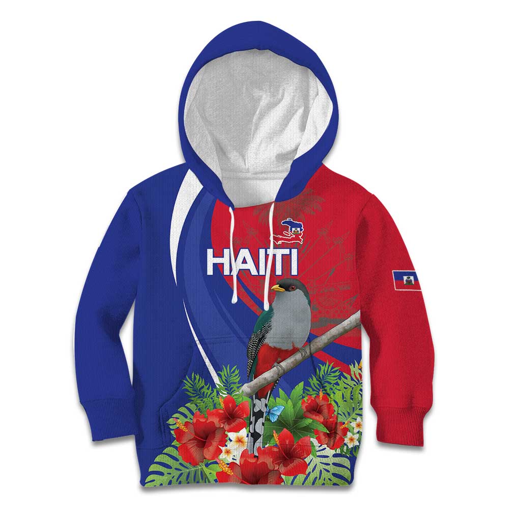 Personalized Hispaniolan Trogon Haiti Kid Hoodie Sporty Style - Wonder Print Shop