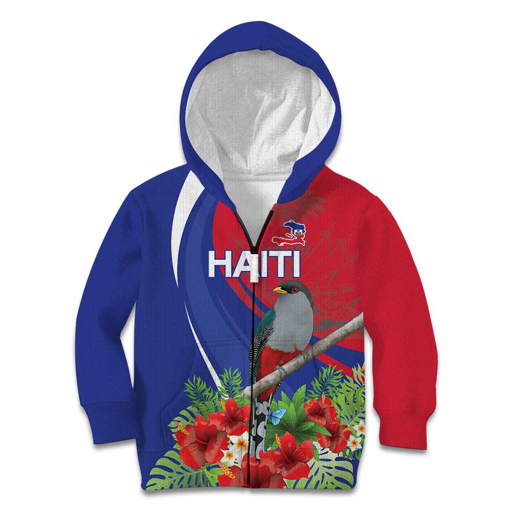 Personalized Hispaniolan Trogon Haiti Kid Hoodie Sporty Style - Wonder Print Shop