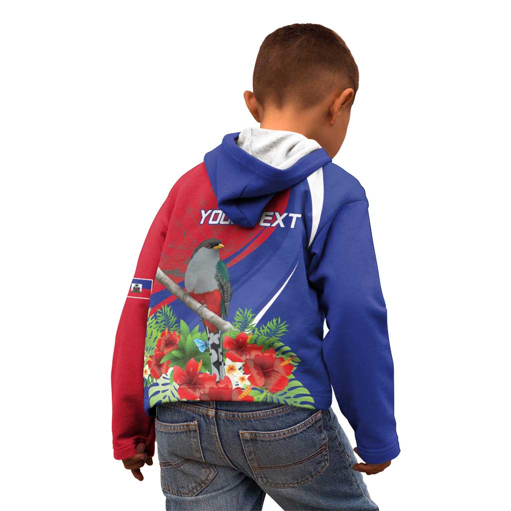 Personalized Hispaniolan Trogon Haiti Kid Hoodie Sporty Style - Wonder Print Shop